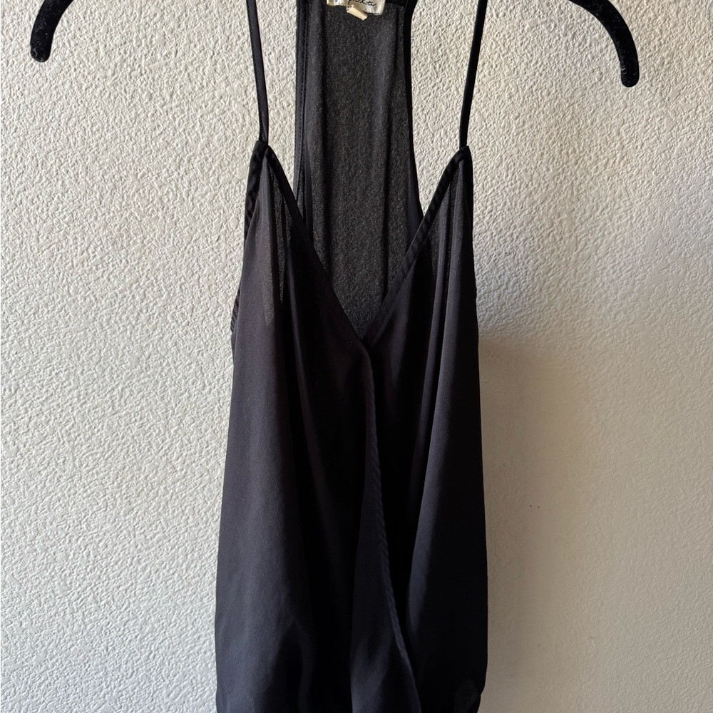 Lily White Black Crossover Cami Top
